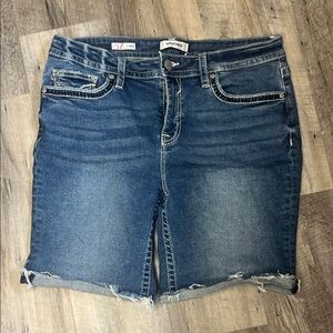 Vigoss Blue Distressed Denim Shorts